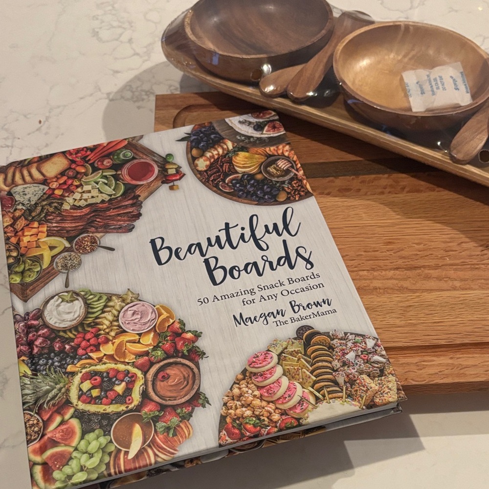 Beautiful Boards Cookbook with Wooden Serving Set